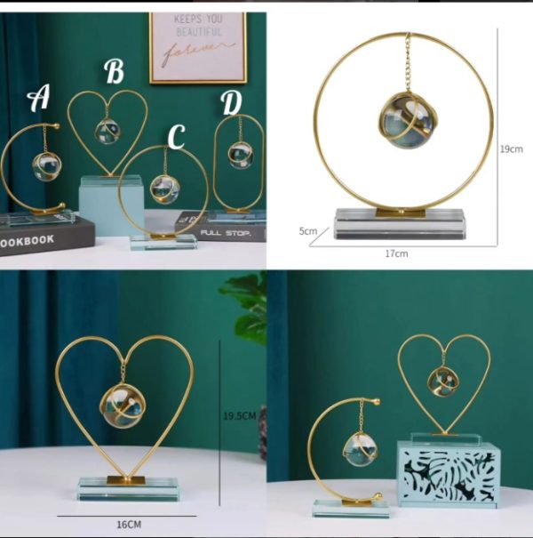 GOLDEN IRON CRYSTAL BALL ORNAMENTS